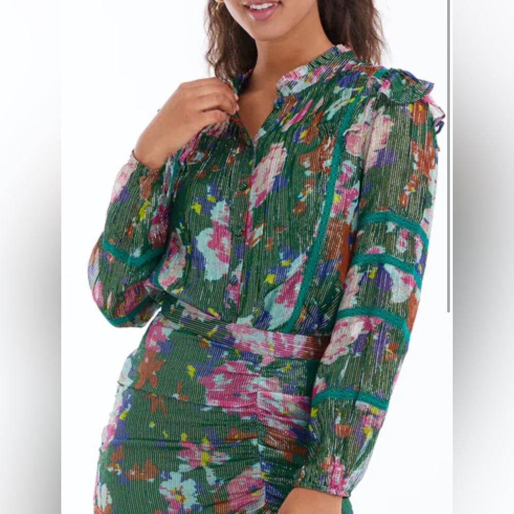 Green Metallic Sophia blouse